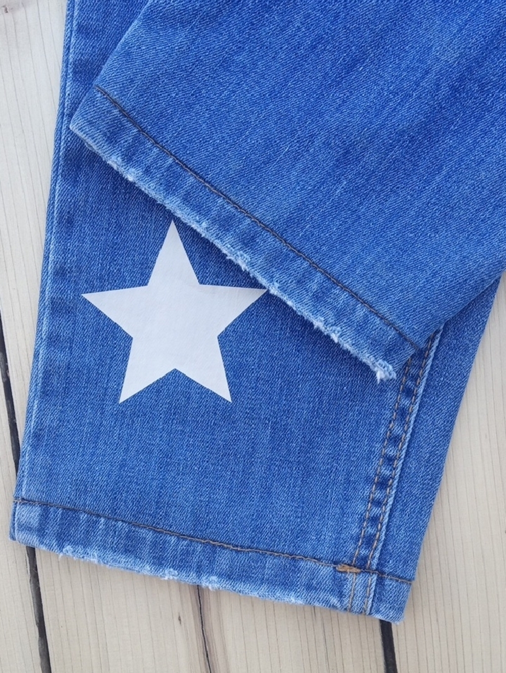 Rinascimento Denim Jeans with White Star Print - Picture 6 of 13